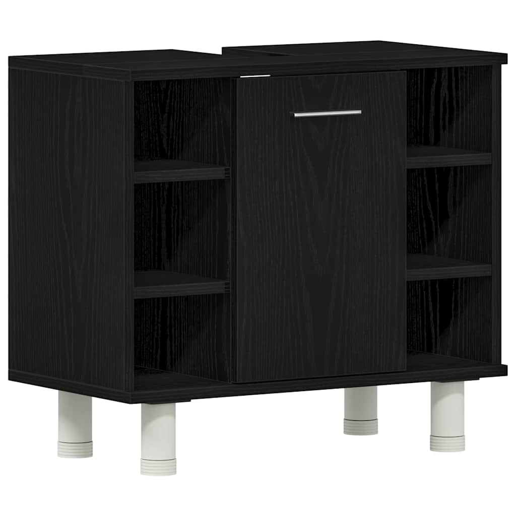 Bathroom Furniture Set with Door 3 pcs Black 30 x 30 x 179.5 cm