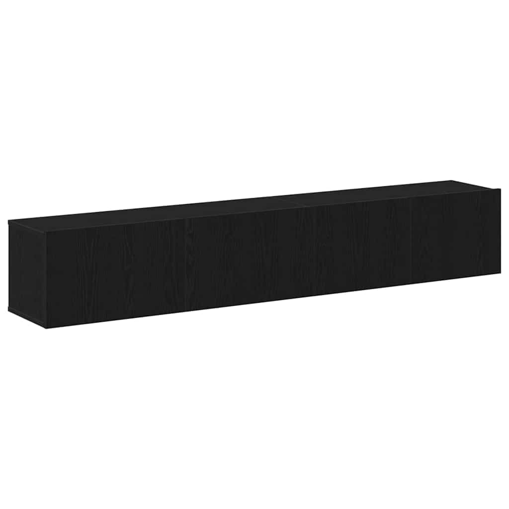 TV Cabinet Set 2 pcs Black oak 100 x 30 x 30 cm Engineered wood