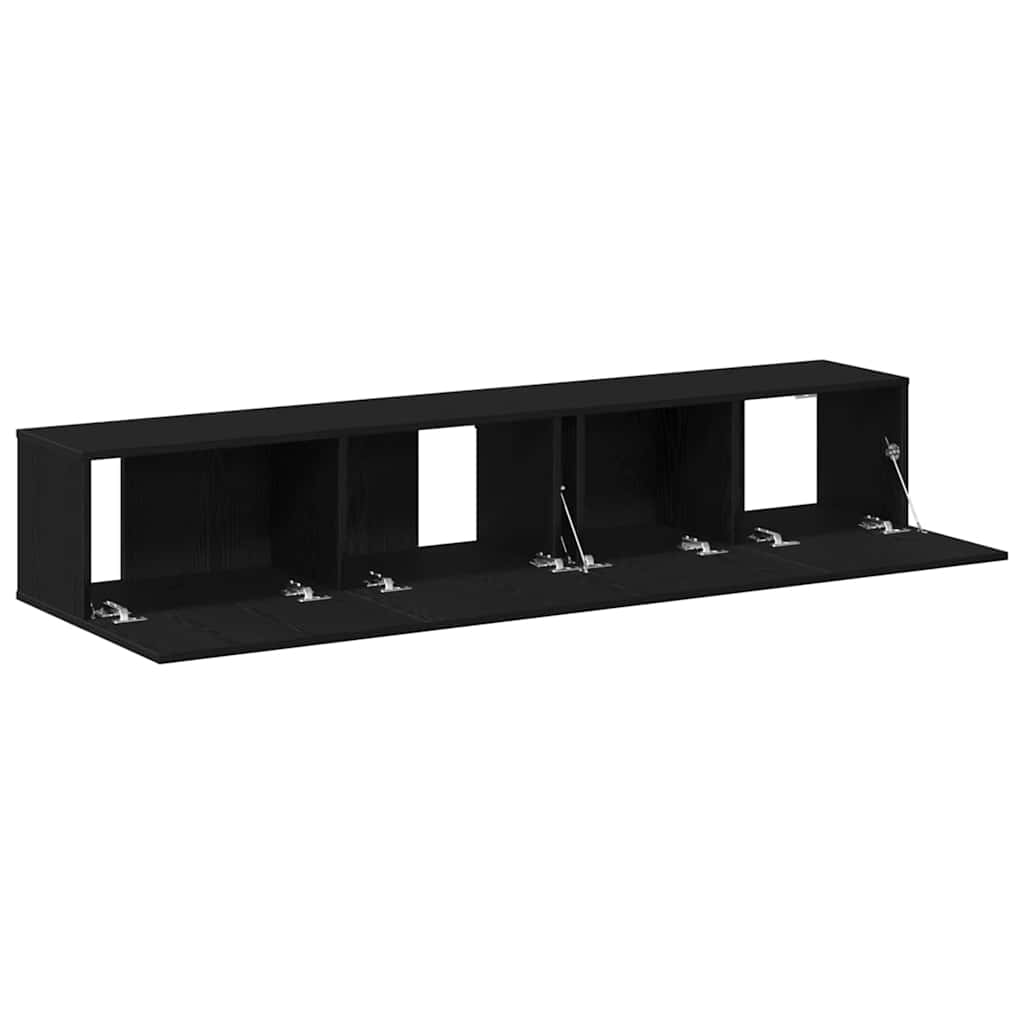 TV Cabinet Set 2 pcs Black oak 100 x 30 x 30 cm Engineered wood