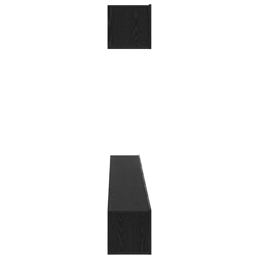 TV Cabinet Set 6 pcs Black oak 100 x 30 x 30 cm Engineered Wood
