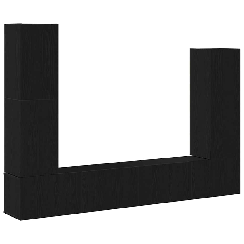 TV Cabinet Set Wall-mounted 6 pcs Black oak 30.5 x 30 x 110 cm