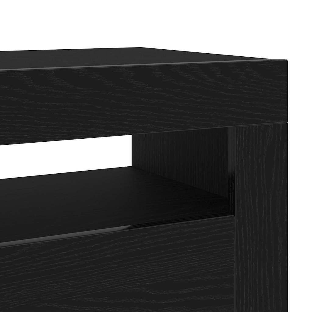 Bedside Cabinet Black oak 60 x 35 x 40 cm Engineered wood