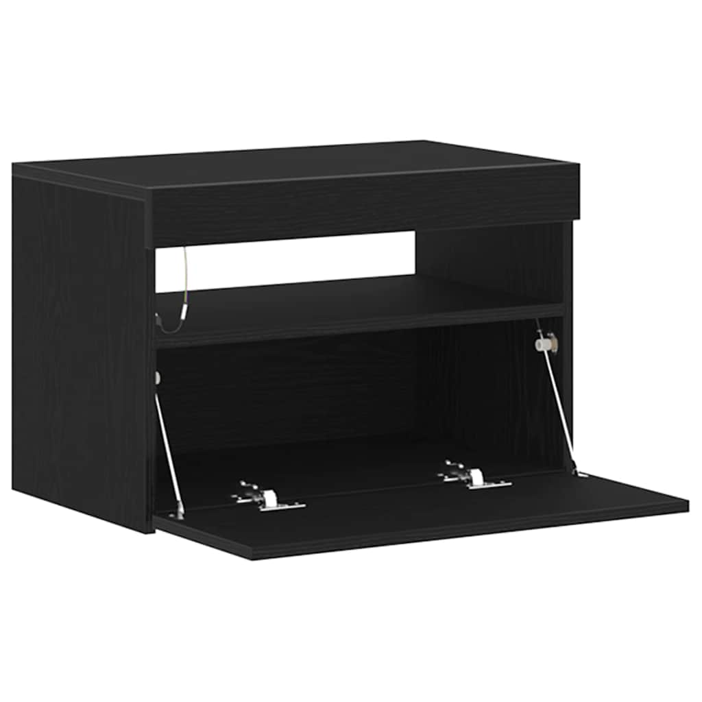 Bedside Cabinet Black oak 60 x 35 x 40 cm Engineered wood