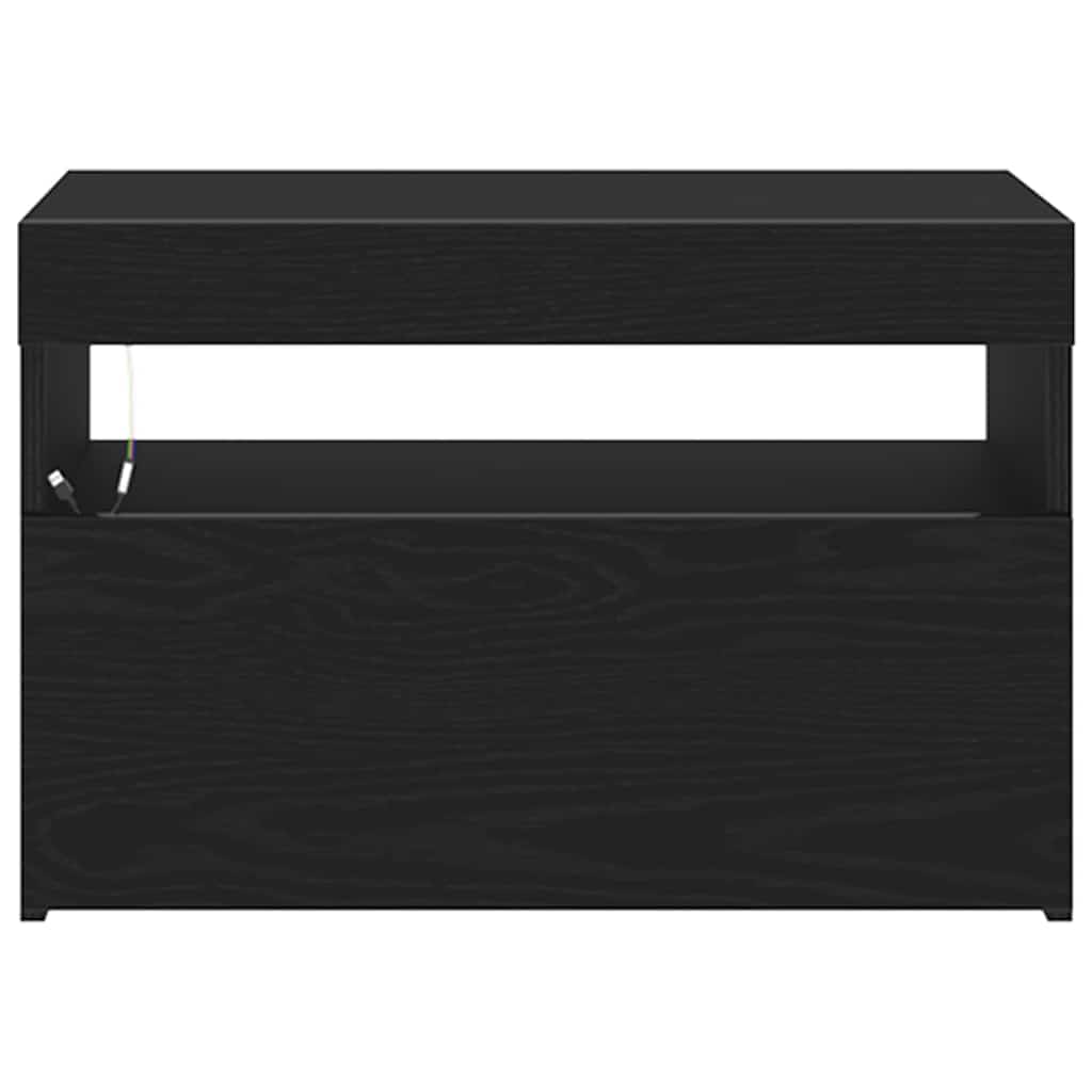 Bedside Cabinet Black oak 60 x 35 x 40 cm Engineered wood