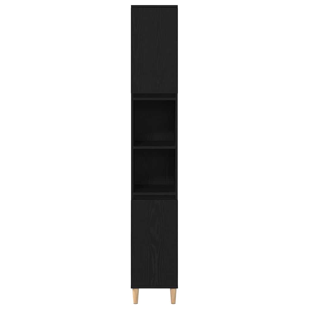 Bathroom Furniture Set with Drawer 3 pcs Black 30 x 30 x 180 cm