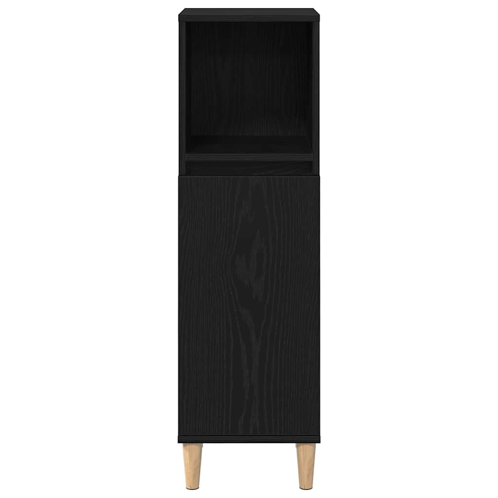Bathroom Furniture Set with Drawer 3 pcs Black 30 x 30 x 180 cm