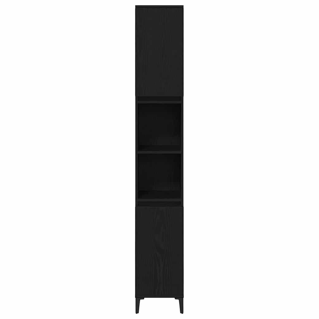 Bathroom Furniture Set with Drawer 3 pcs Black 30 x 30 x 180 cm