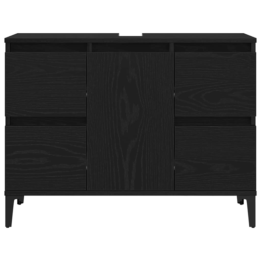 Bathroom Furniture Set with Drawer 3 pcs Black 30 x 30 x 180 cm
