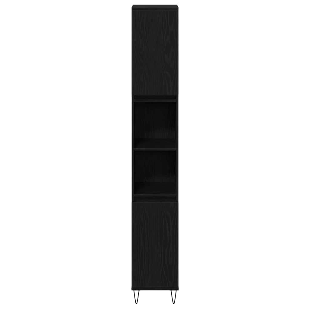 Bathroom Furniture Set 3 pcs Black Oak 30 x 30 x 190 cm