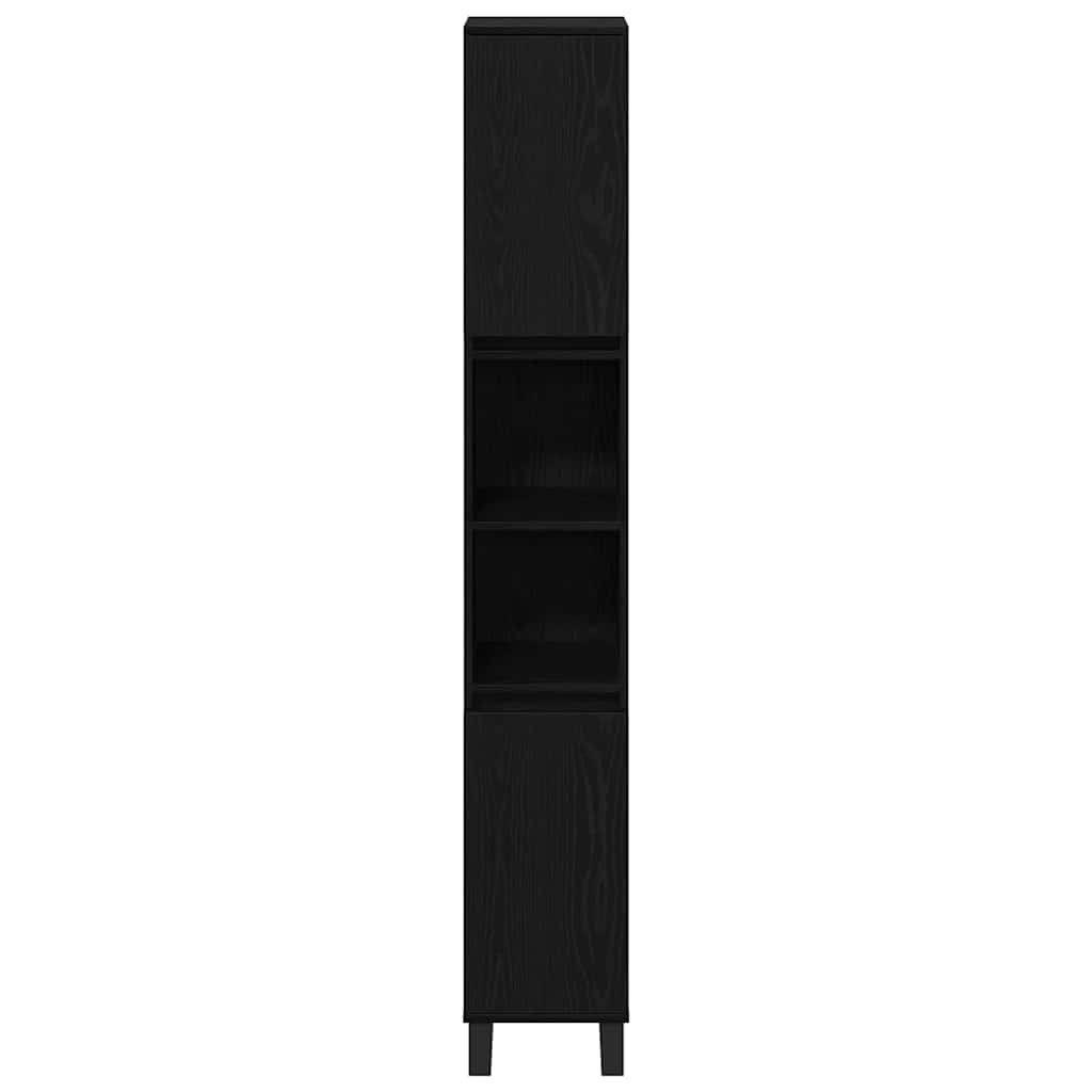 Bathroom Furniture Set with Door 3 pcs Black 30 x 30 x 190 cm