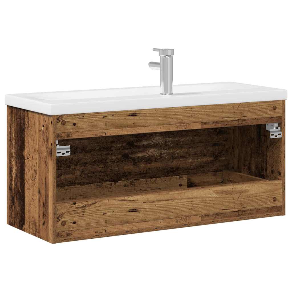 Sink Cabinet with Basin 2 pcs Old wood 100 x 38.5 x 48 cm