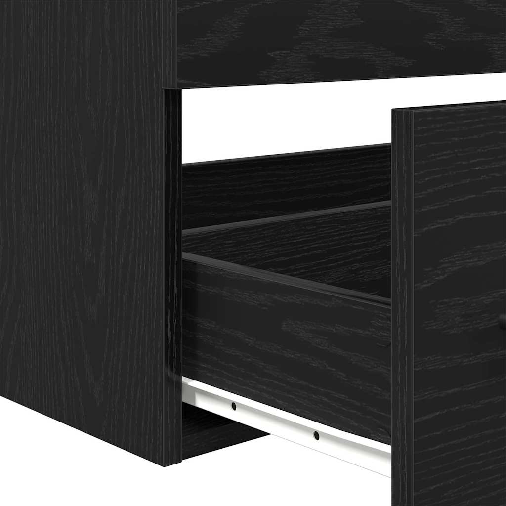 Sink Cabinet with Basin 3 pcs Black oak 90 x 38.5 x 48 cm