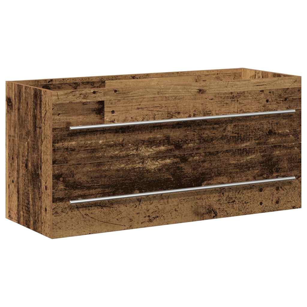 Sink Cabinet with Basin 2 pcs Old wood 100 x 38.5 x 48 cm
