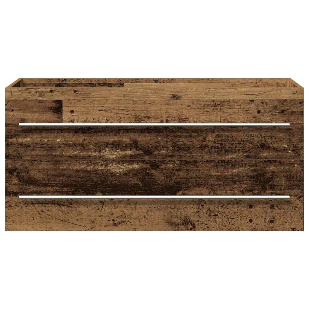 Sink Cabinet with Basin 2 pcs Old wood 100 x 38.5 x 48 cm