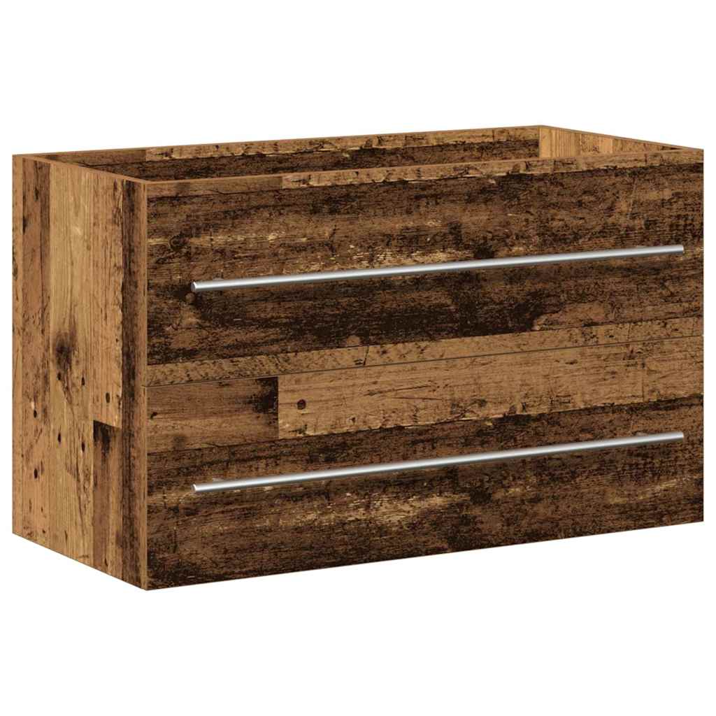 Sink Cabinet with Basin 2 pcs Old wood 80 x 38.5 x 48 cm