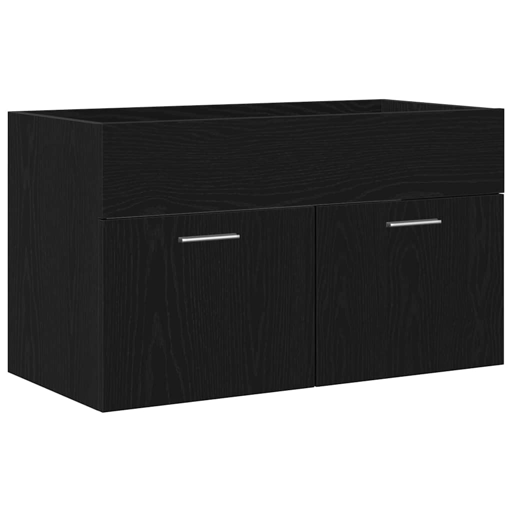 Sink cabinet Black oak 80 x 38.5 x 46 cm Engineered wood