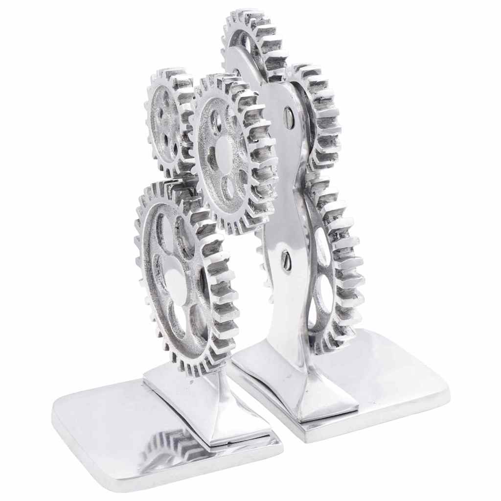Bookends 2 pcs Silver 10 x 10 x 22 cm Aluminium