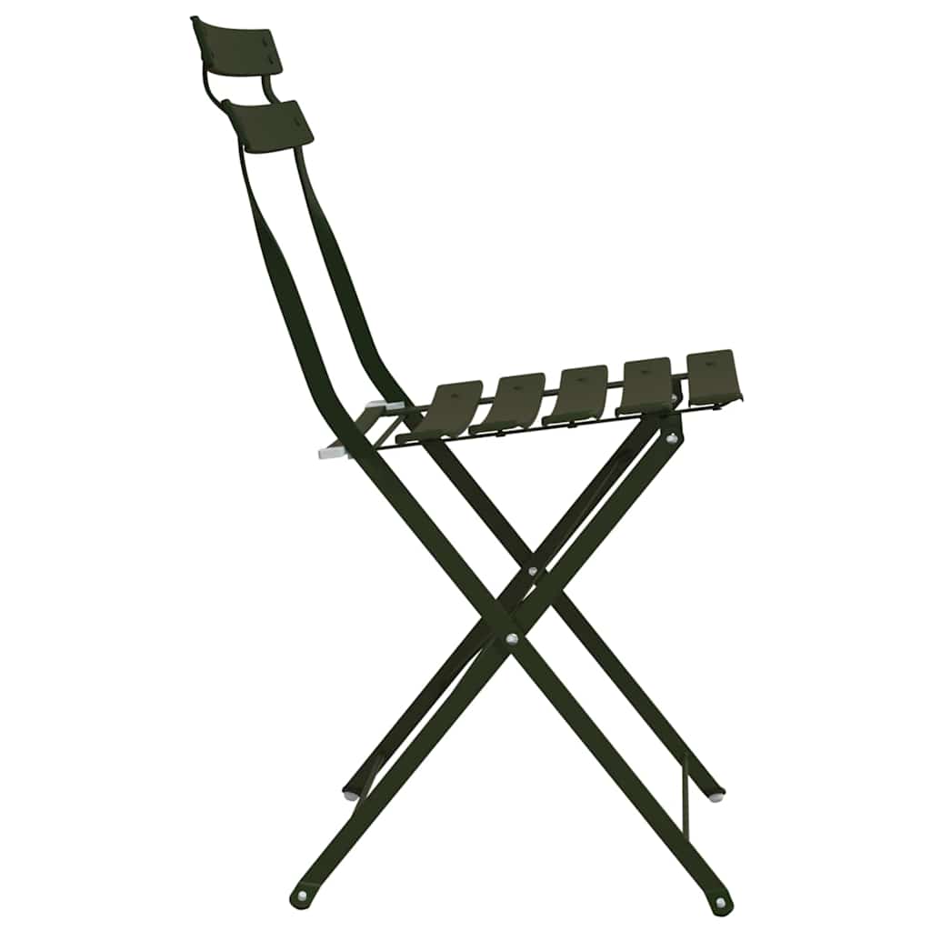 Garden Folding Chair Folding 2 pcs Green 42 x 46 x 82cm Steel