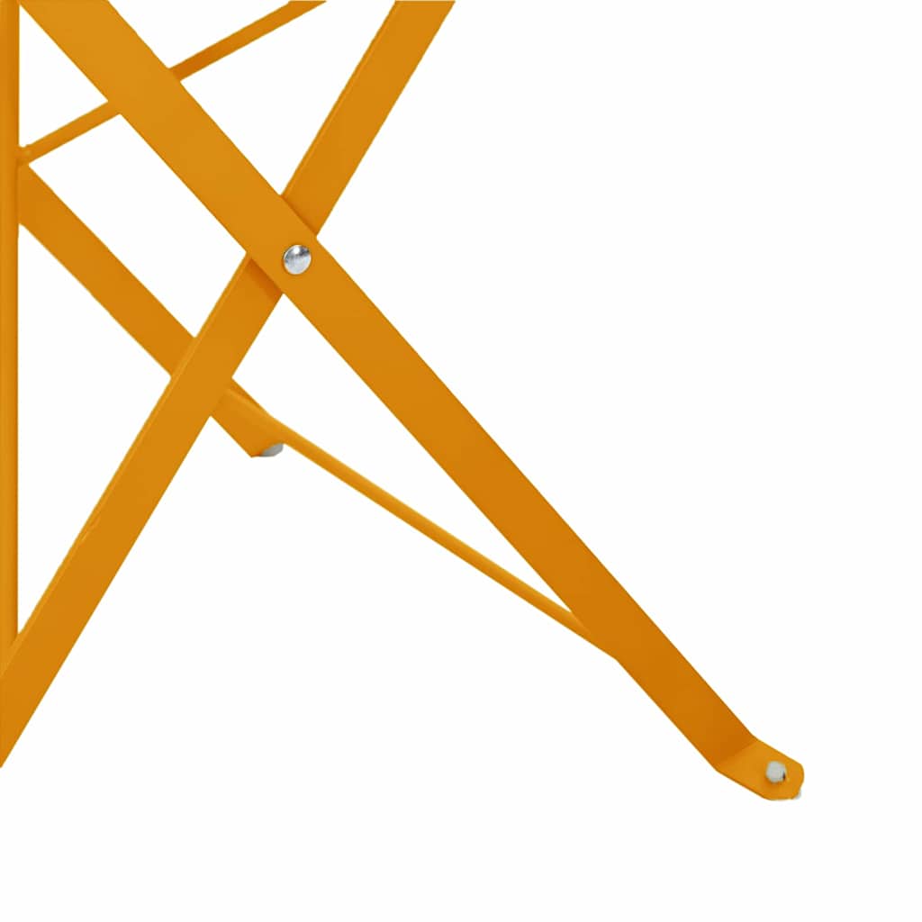 Garden Folding Chair Folding 2 pcs Mustard 42 x 46 x 82cm Steel