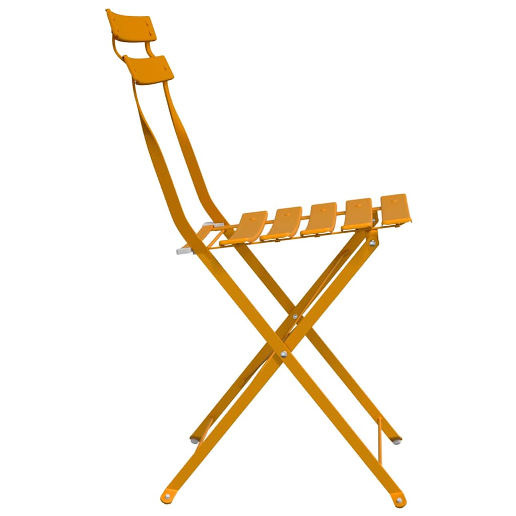 Garden Folding Chair Folding 2 pcs Mustard 42 x 46 x 82cm Steel
