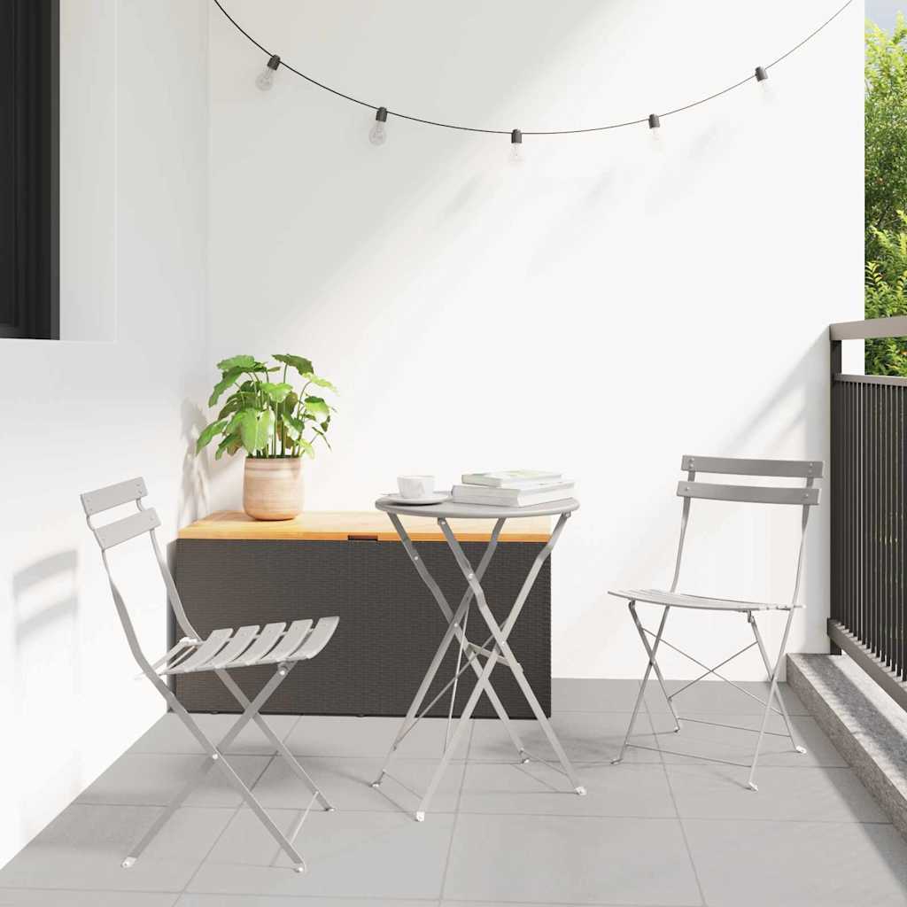 Garden Folding Chair Folding 2 pcs Beige 42 x 46 x 82cm Steel