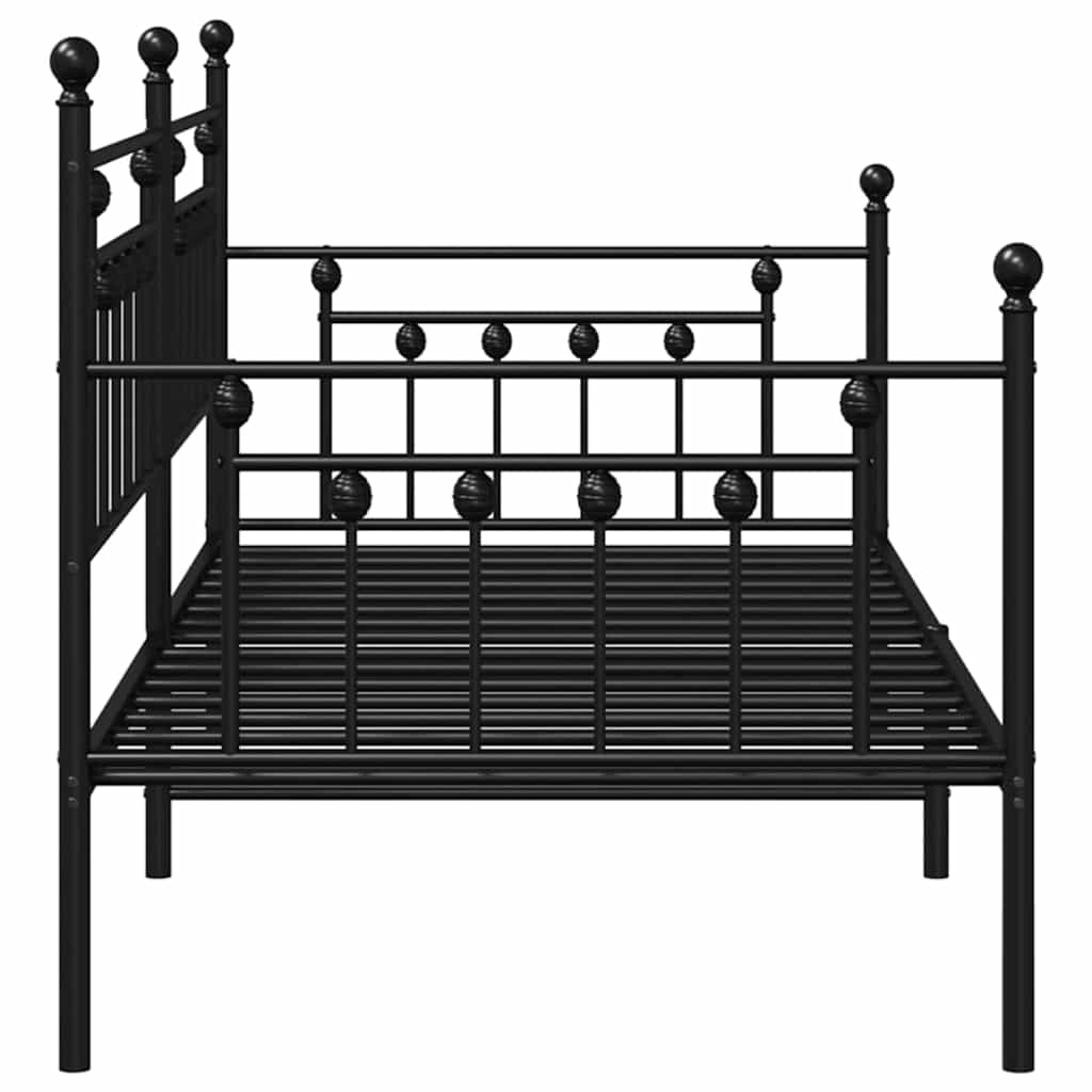 Daybed Frame with Headboard Black 107 x 203 cm Steel