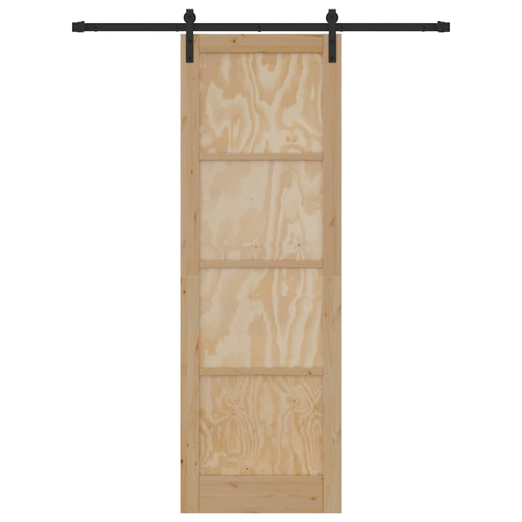 Sliding Door Manual Natural and black 78 x 232 cm