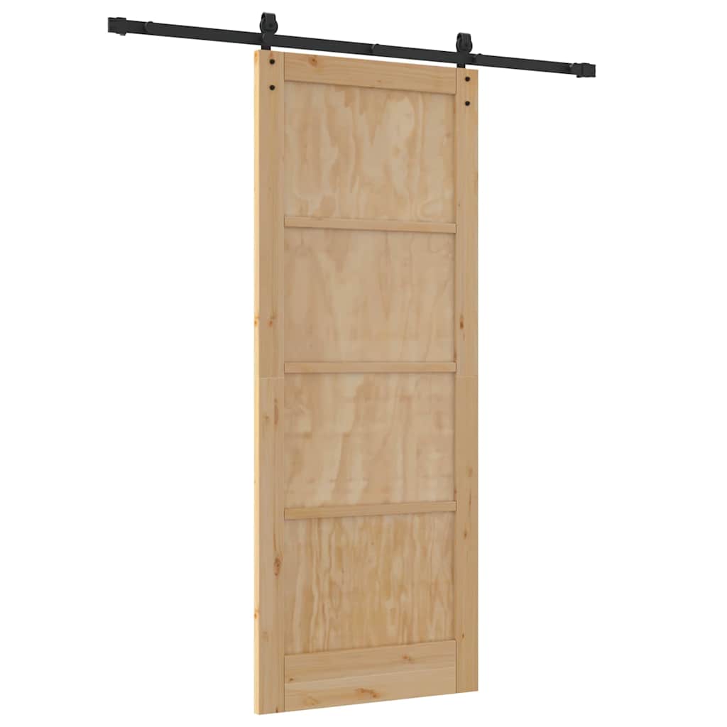 Sliding Door Manual Natural and black 83 x 211 cm