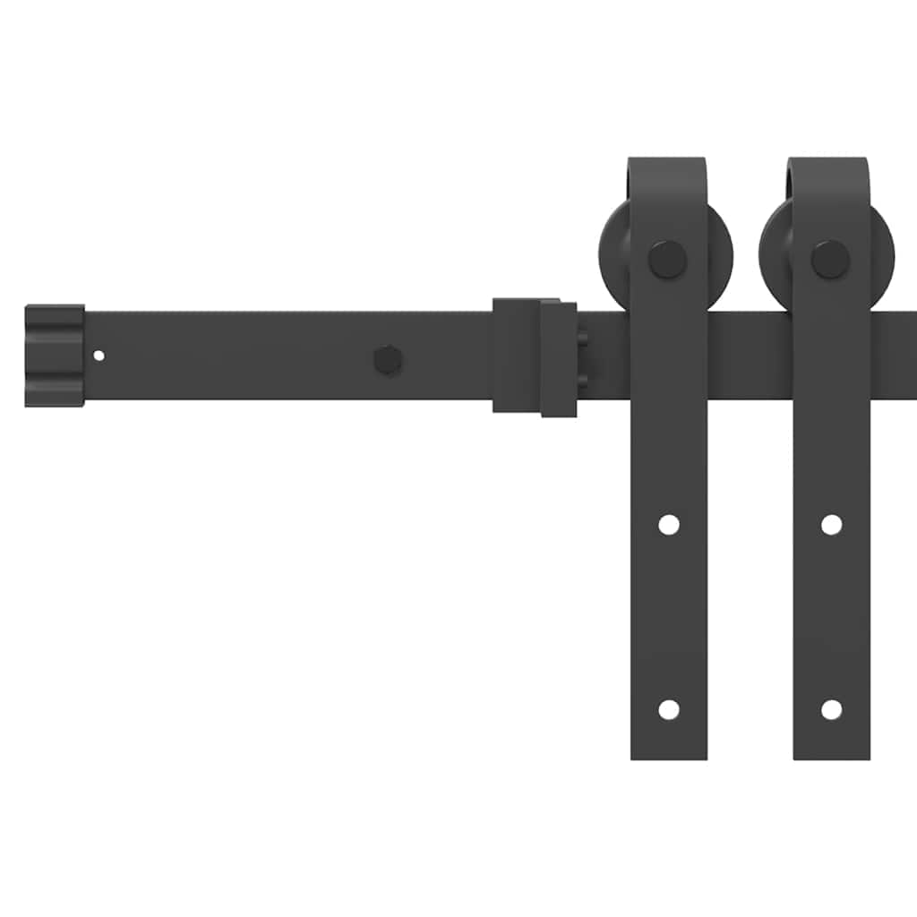 Sliding Door Manual Natural and black 83 x 232 cm