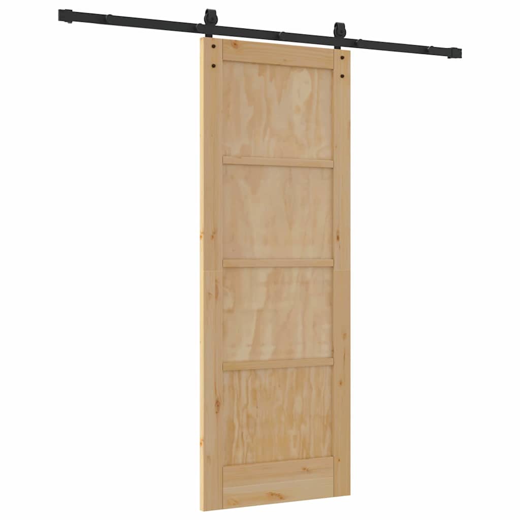 Sliding Door Manual Natural and black 73.5 x 198.5 cm