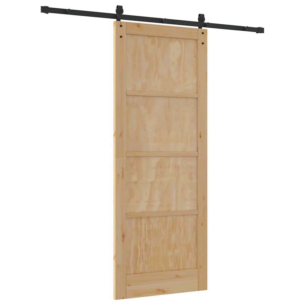 Sliding Door Manual Natural and black 83 x 211 cm