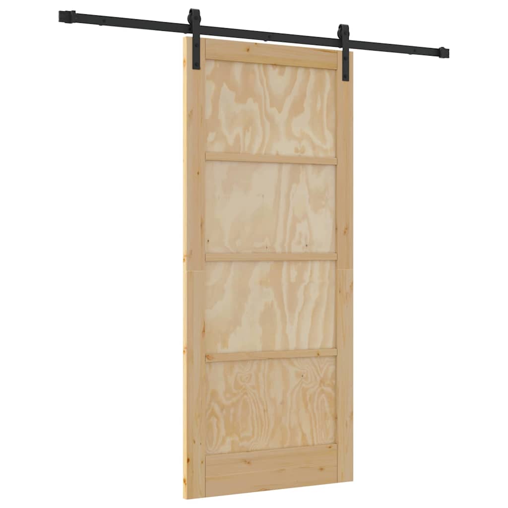 Sliding Door Manual Natural and black 86 x 198.5 cm