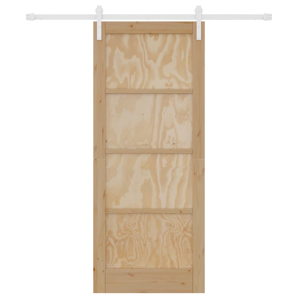 Sliding Door Manual Natural and white 83 x 202 cm