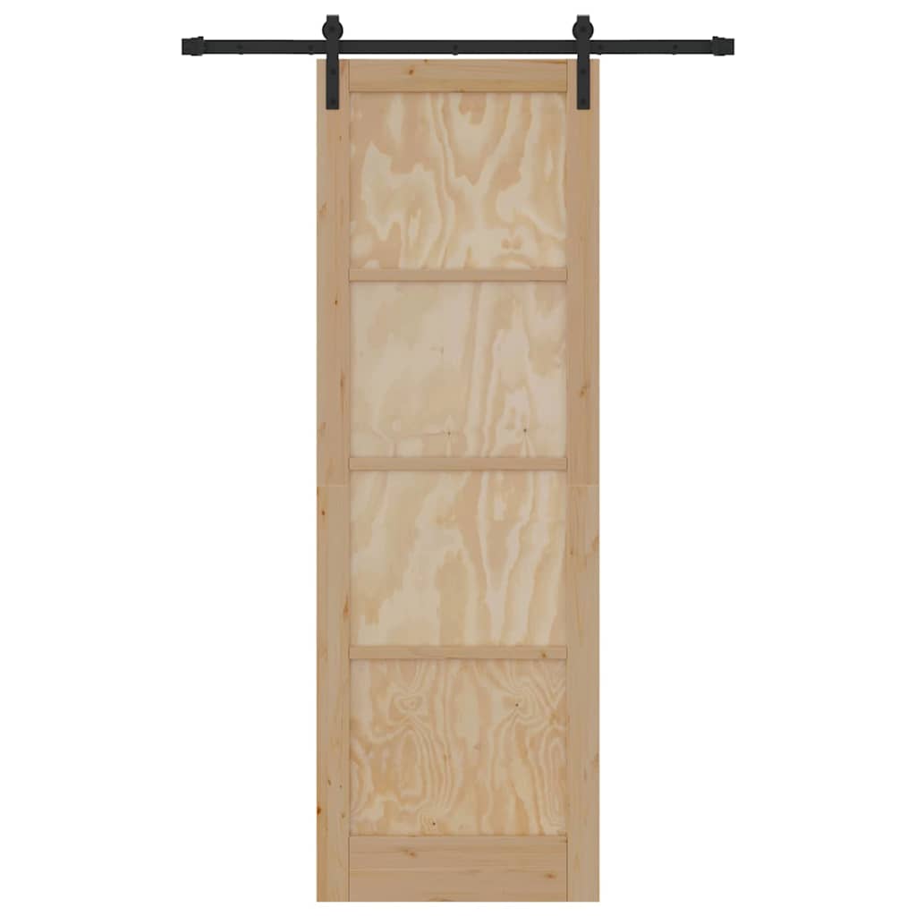 Sliding Door Manual Natural and black 78 x 232 cm