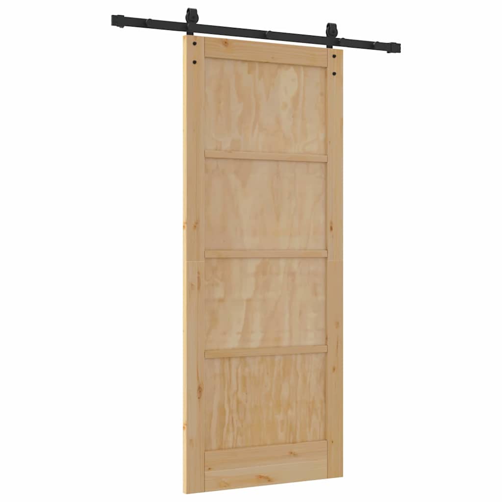 Sliding Door Manual Natural and black 83 x 202 cm