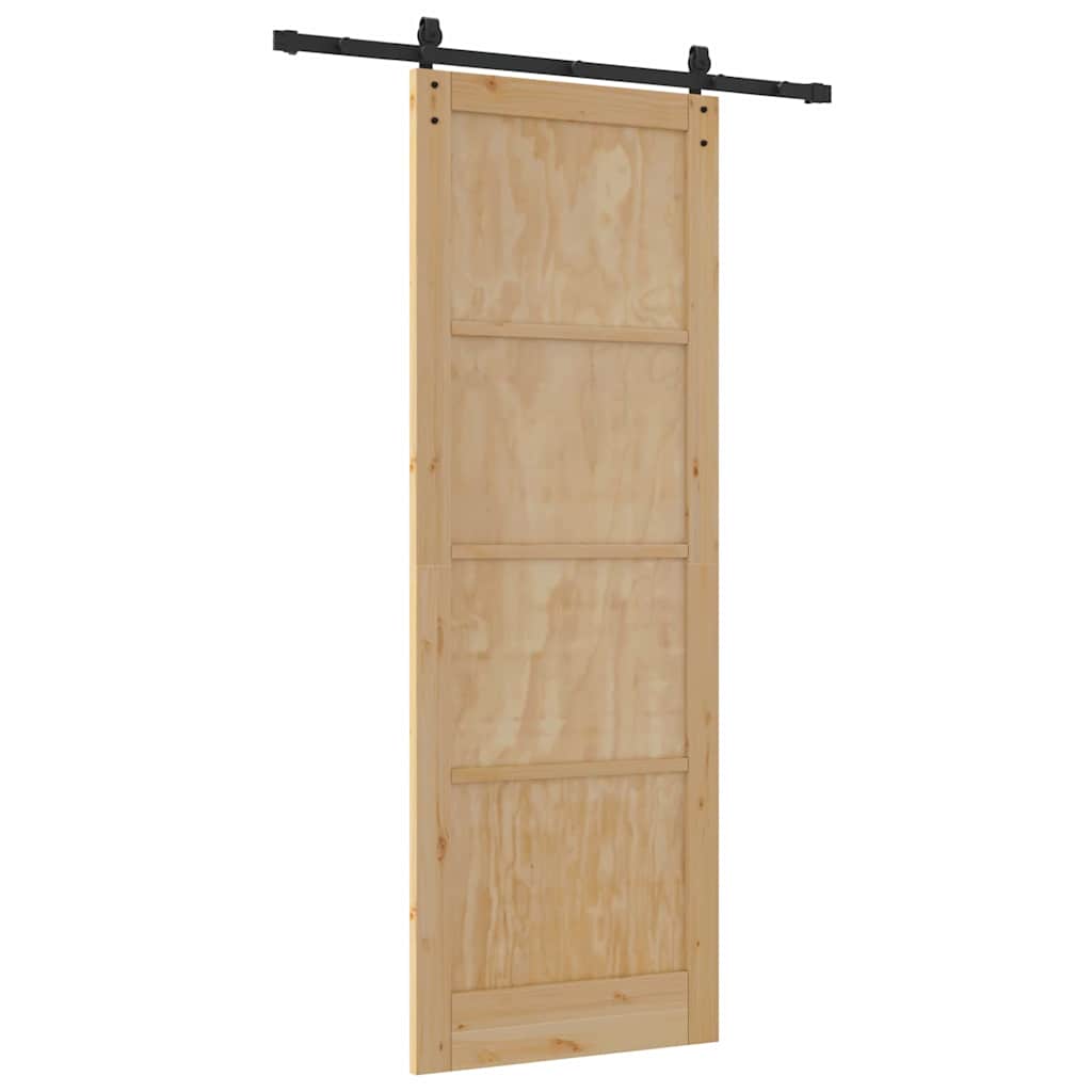 Sliding Door Manual Natural and black 83 x 232 cm