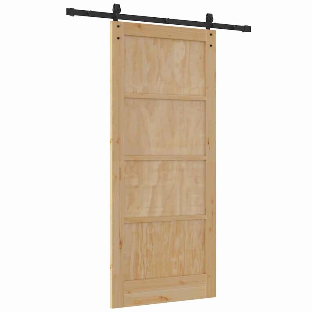 Sliding Door Manual Natural and black 86 x 198.5 cm