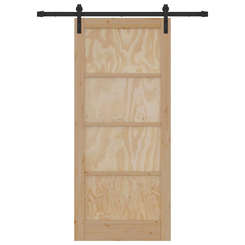 Sliding Door Manual Natural and black 86 x 198.5 cm