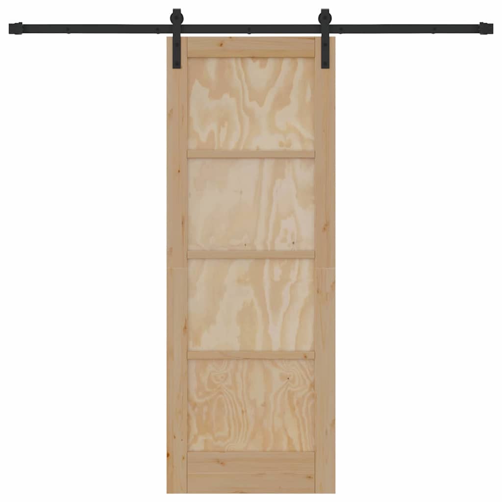 Sliding Door Manual Natural and black 73.5 x 198.5 cm