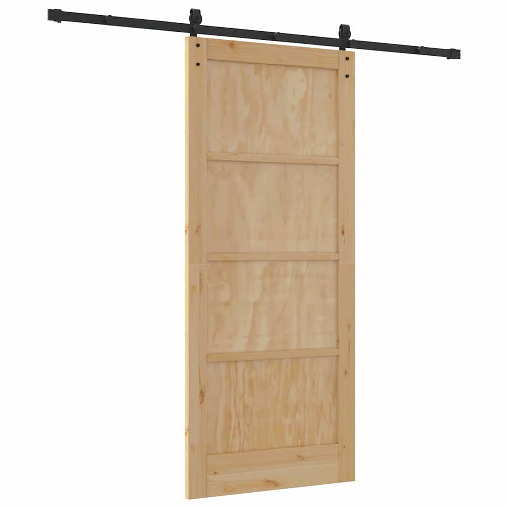 Sliding Door Manual Natural and black 86 x 198.5 cm