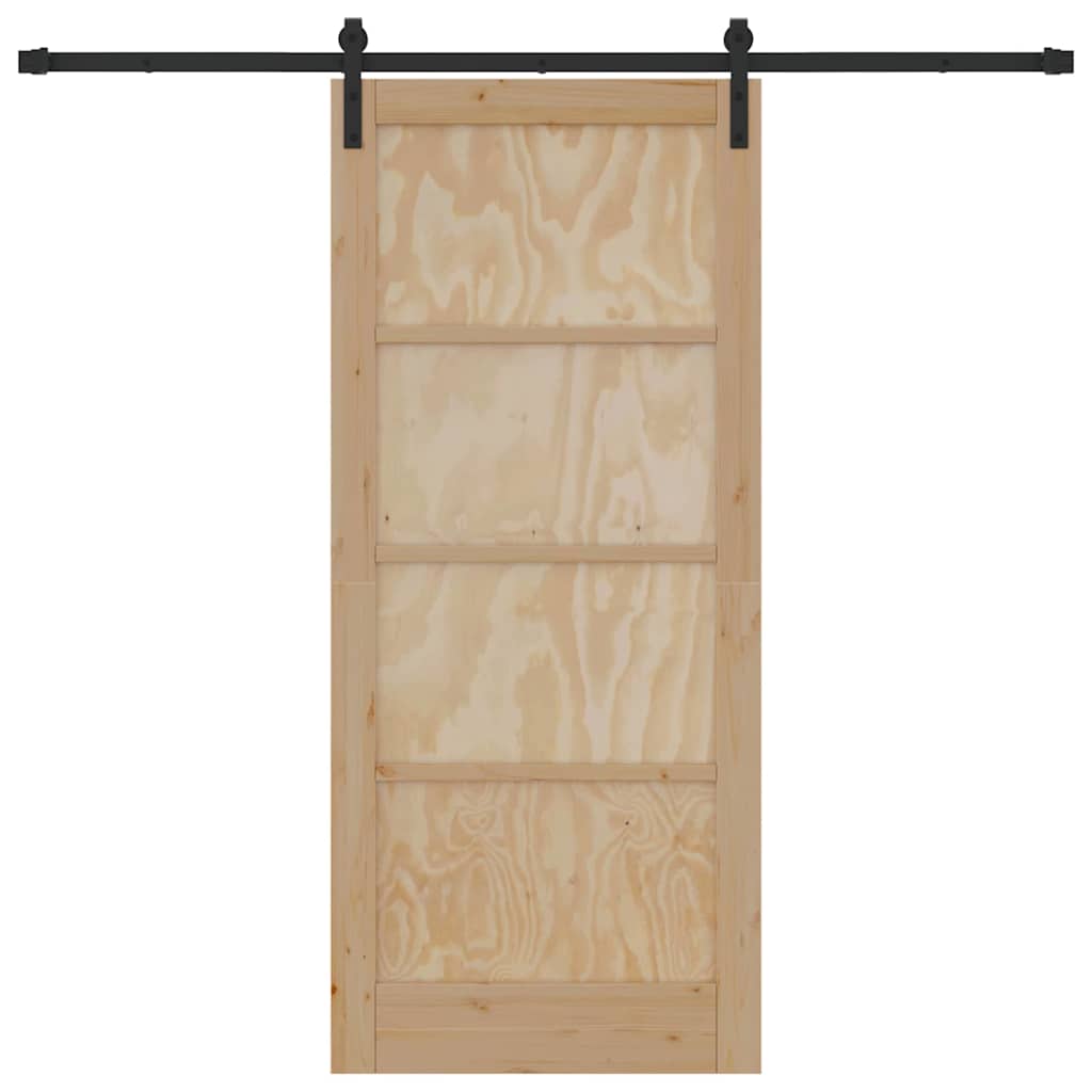 Sliding Door Manual Natural and black 86 x 198.5 cm