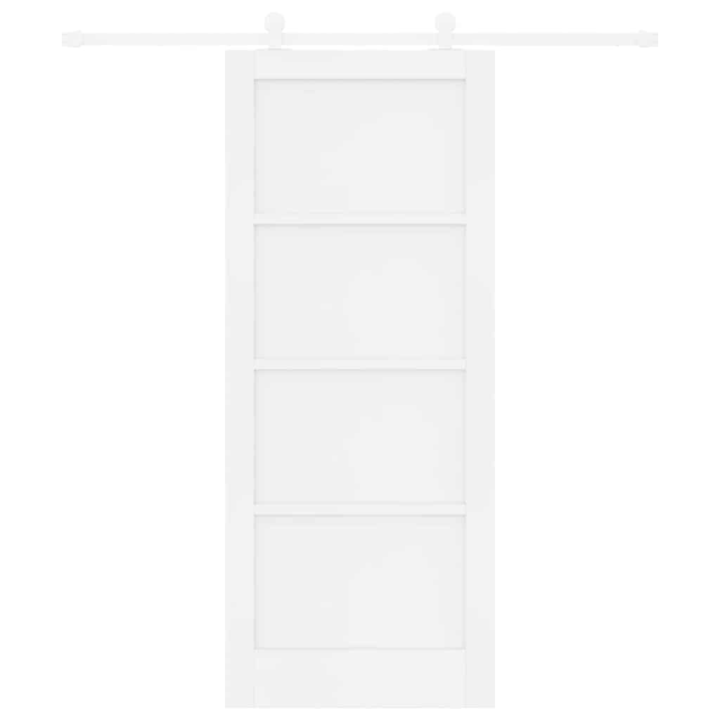 Sliding Door Set White 83 x 202 cm Solid pine wood and steel