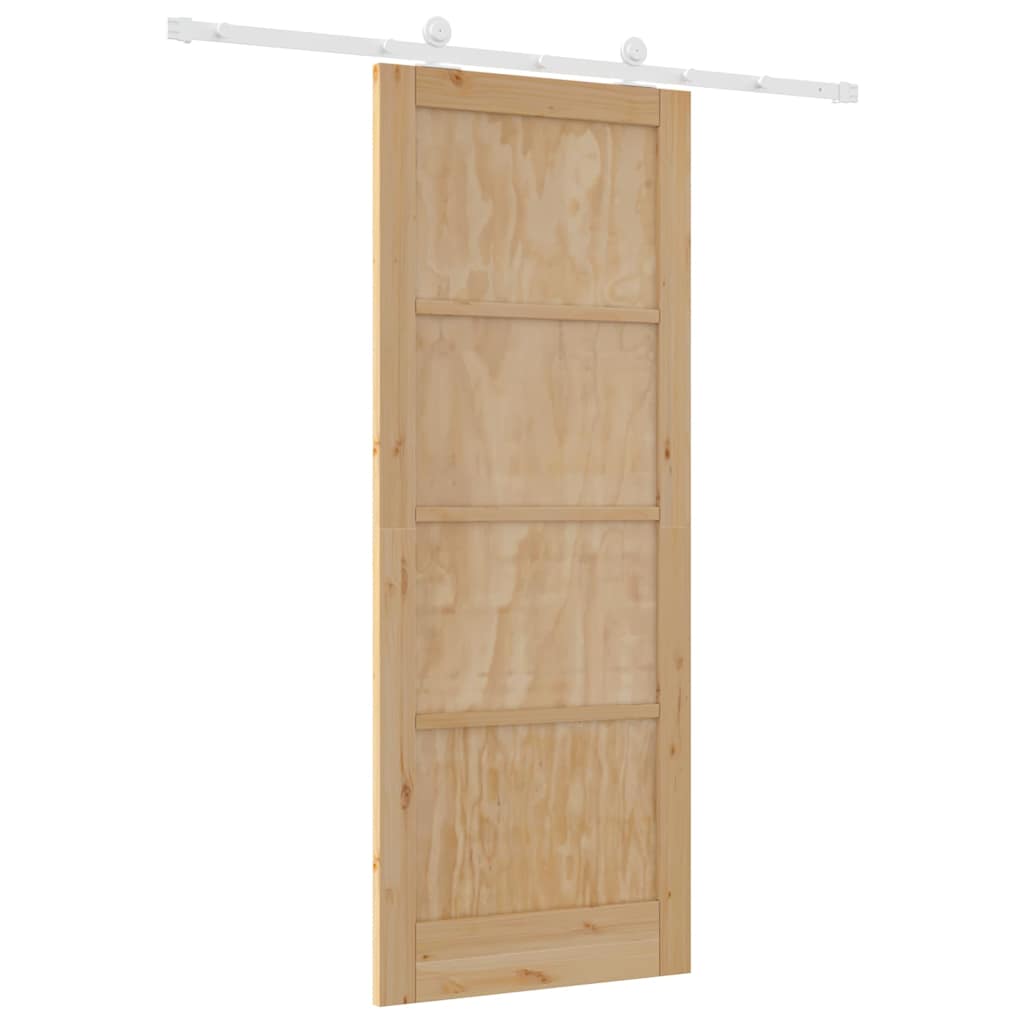 Sliding Door Set Manual Natural and white 83 x 211 cm