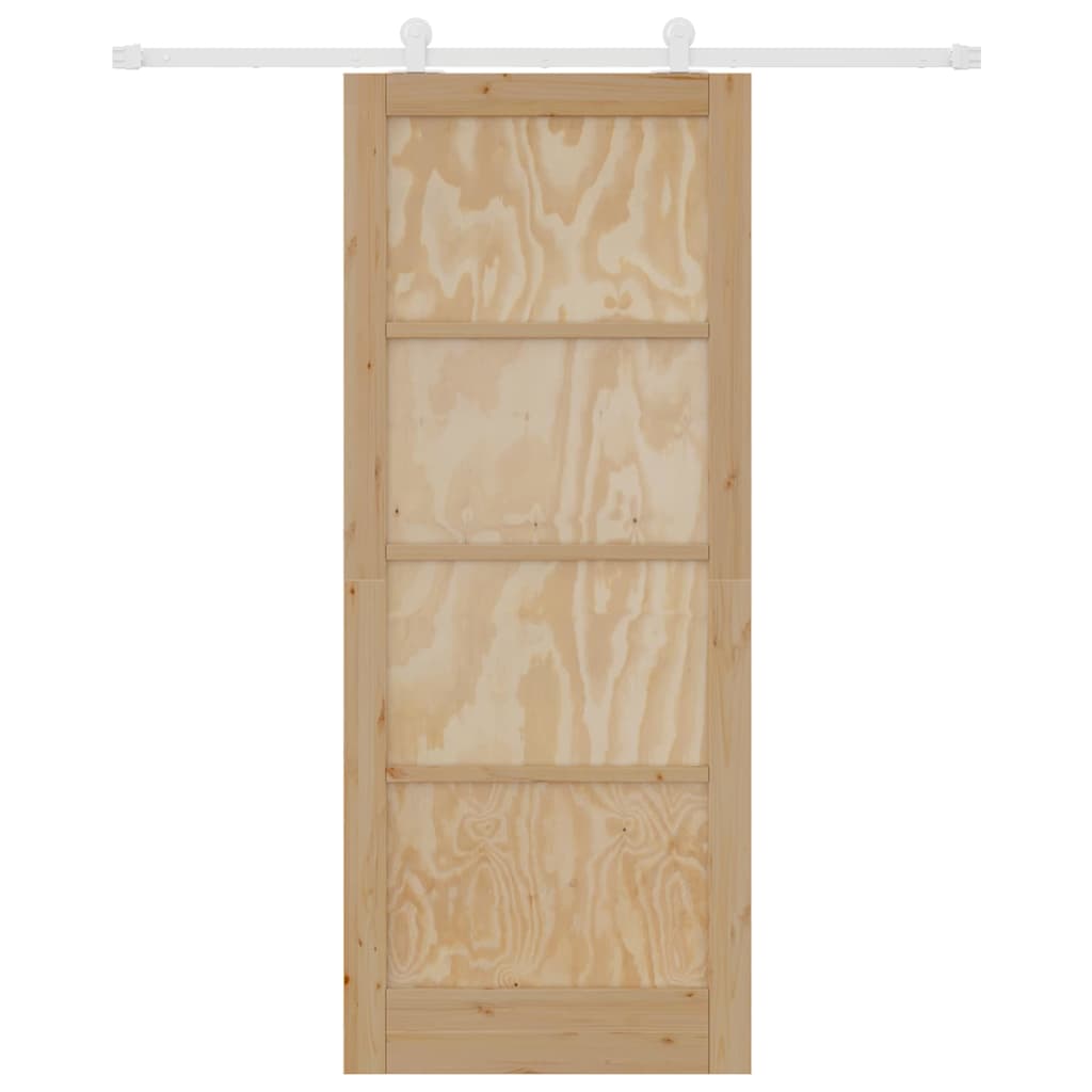 Sliding Door Set Manual Natural and white 86 x 211 cm