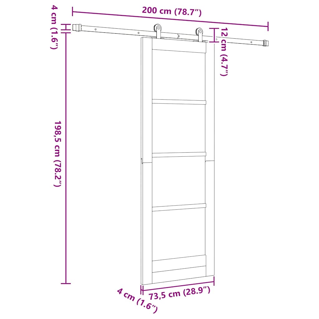 Sliding Door Set ORKDAL Natural and white 73.5 x 198.5 cm