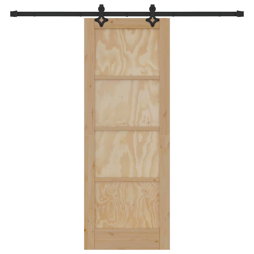 Sliding Door Manual Natural and black 73.5 x 198.5 cm