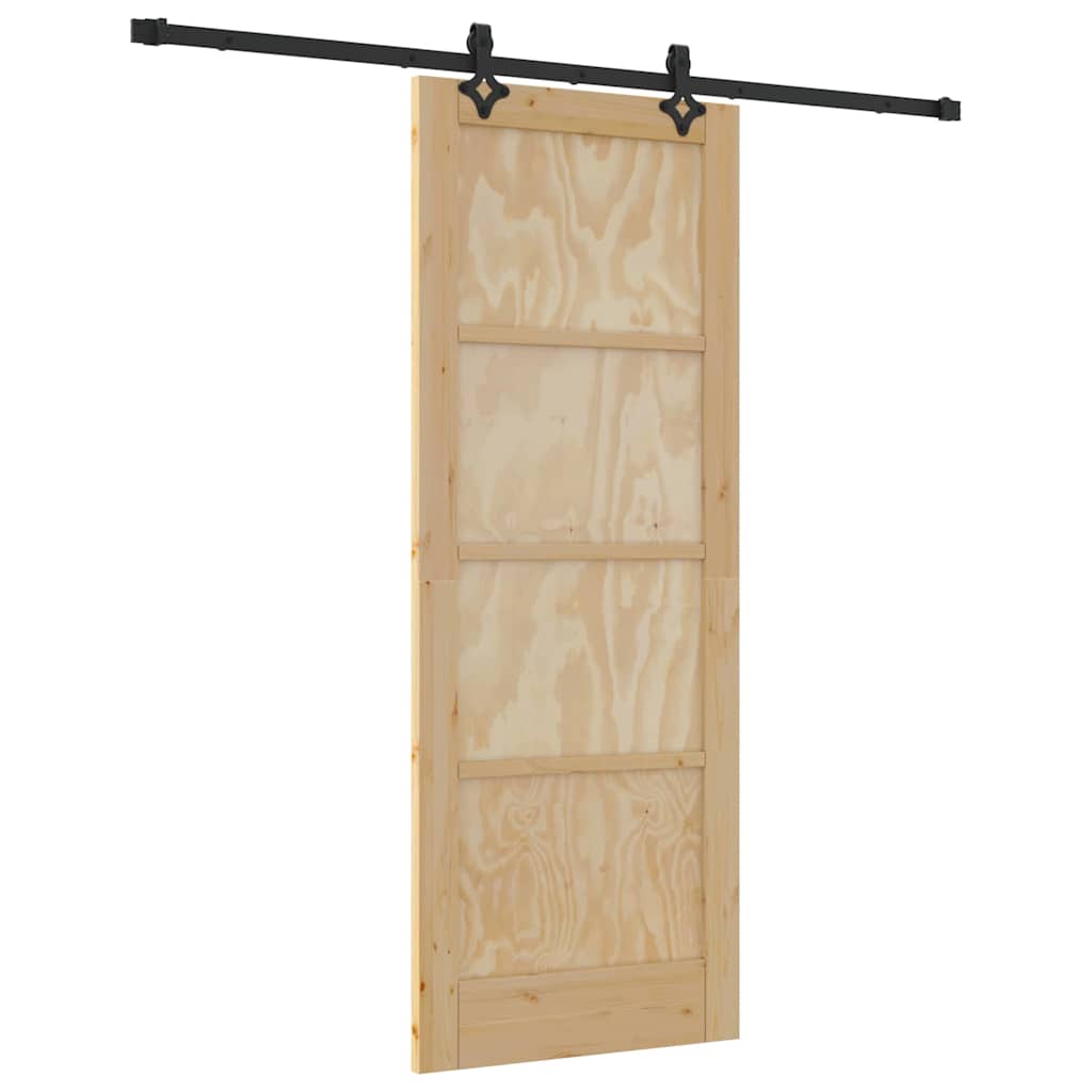 Sliding Door Manual Natural and black 78 x 202 cm