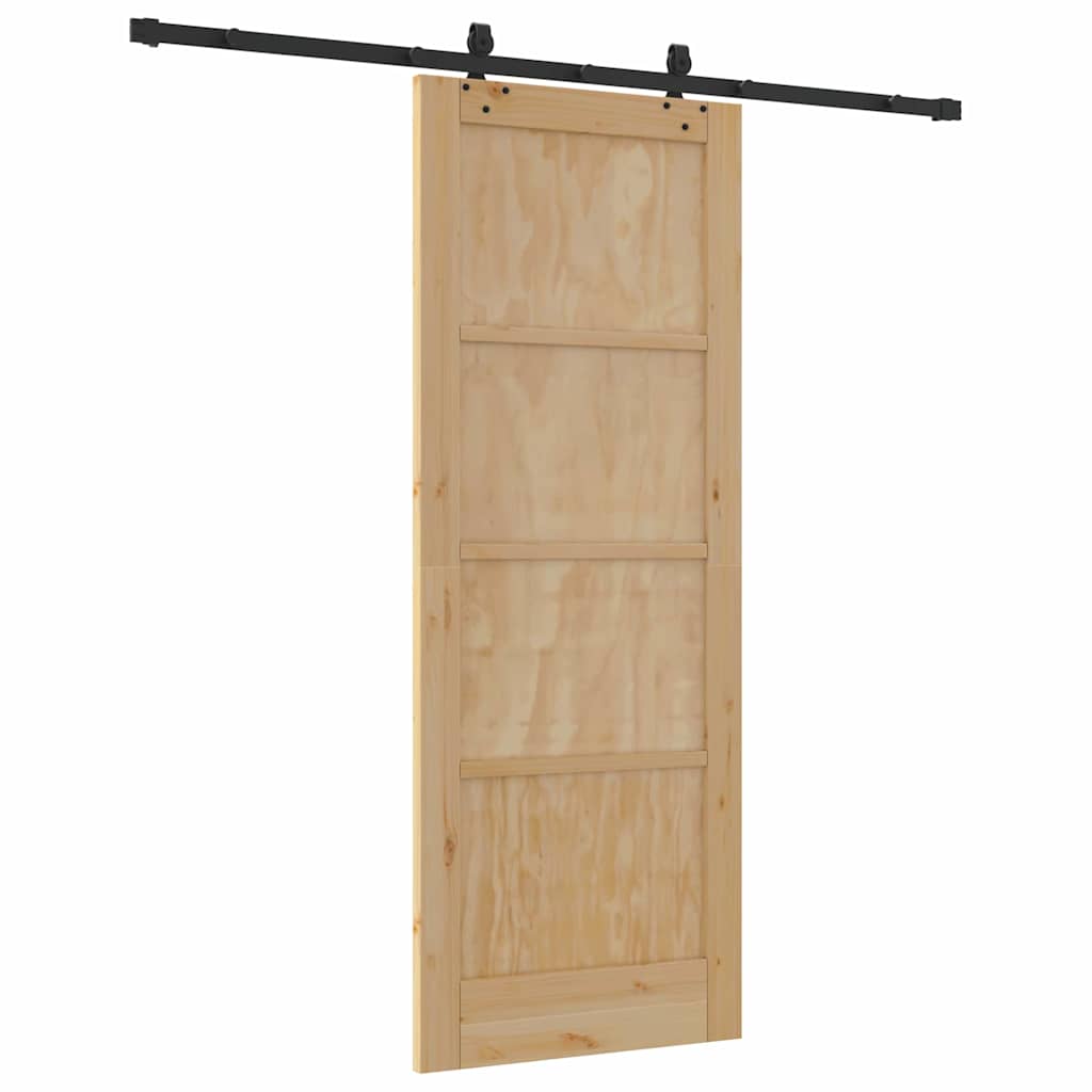 Sliding Door Manual Natural and black 78 x 202 cm