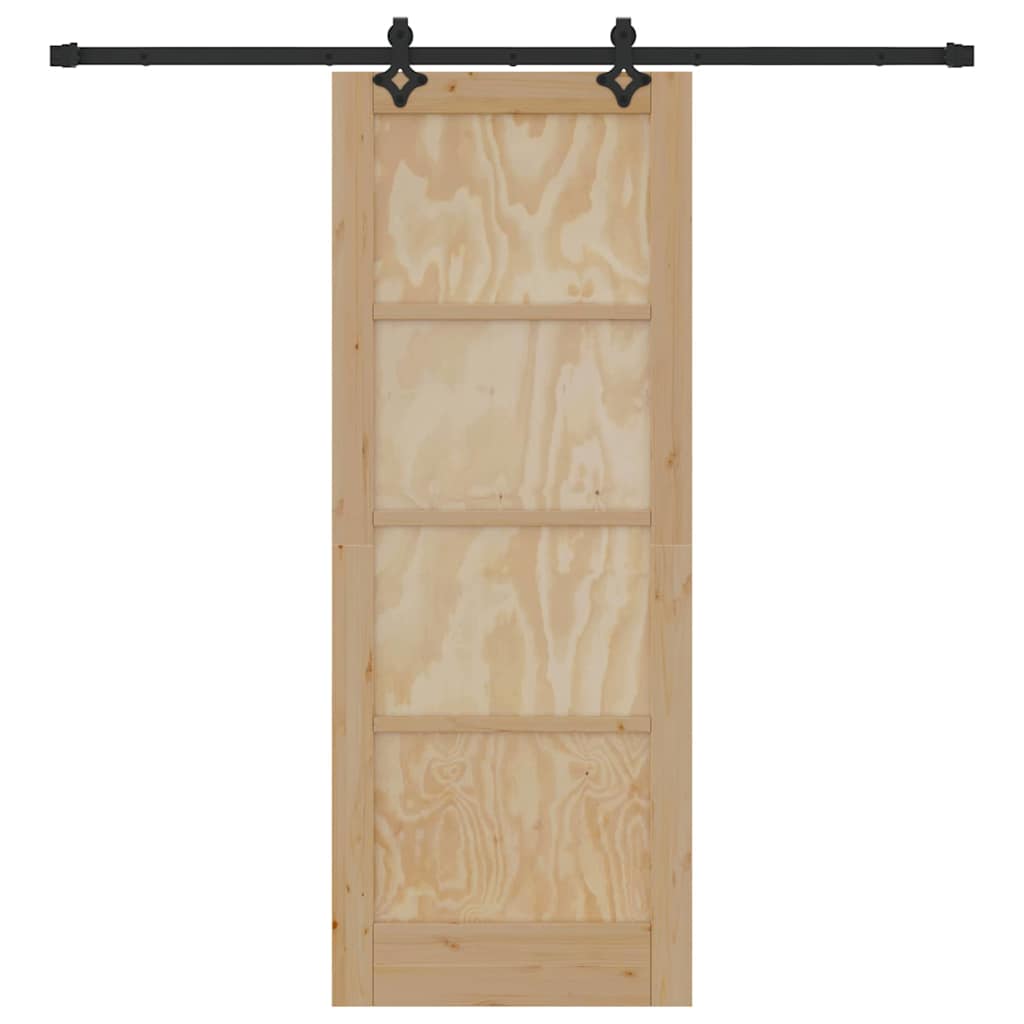 Sliding Door Manual Natural and black 78 x 202 cm