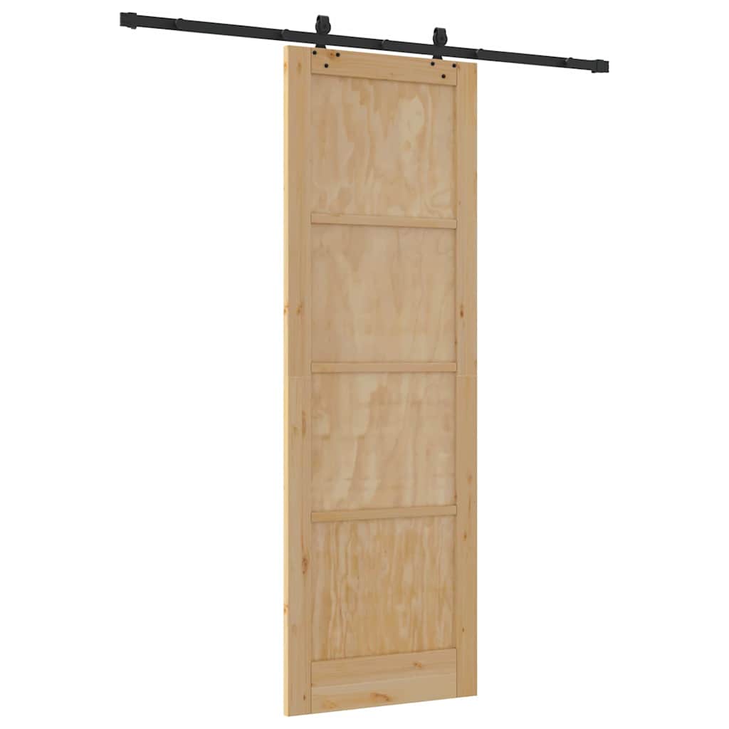 Sliding Door Manual Natural and black 78 x 232 cm